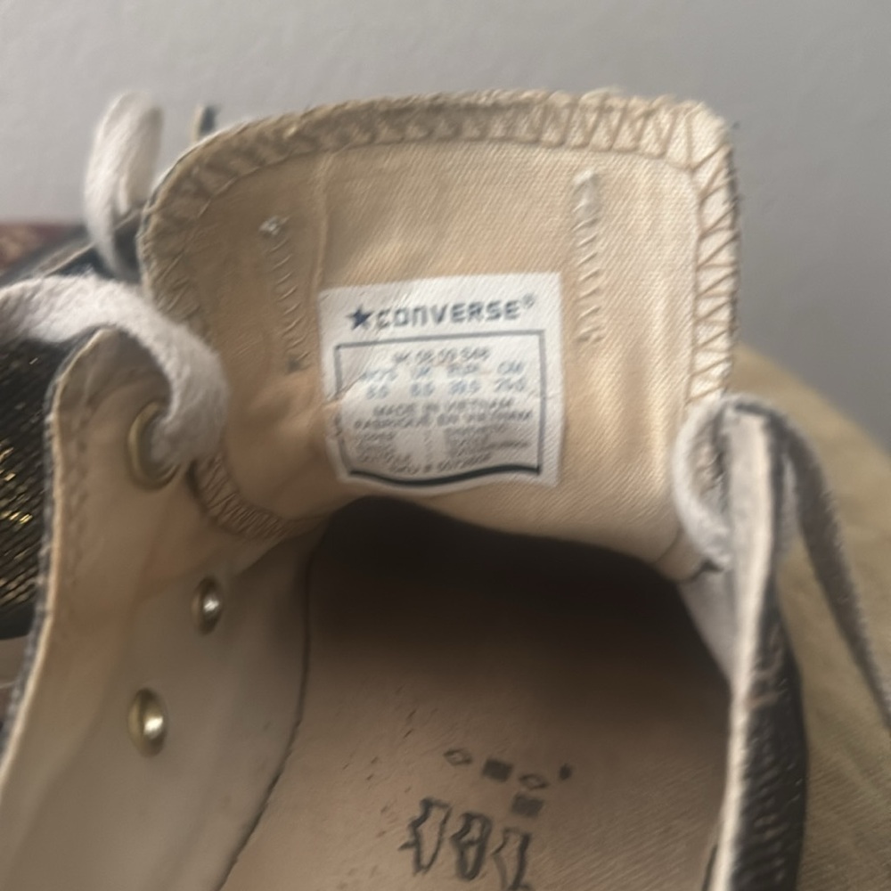 Women's Converse Sparkling Gold Sneakers - Picture 7 of 9